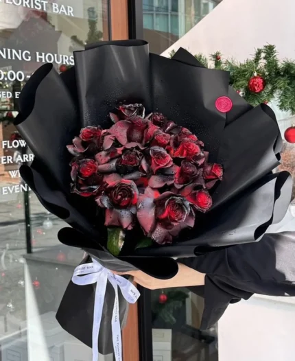 Black Gradient Red Rose