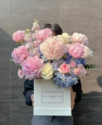 Peony Pastel Cube Box